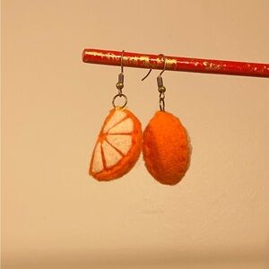 Handmade Orange Slice Earrings